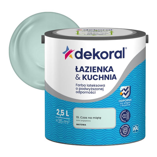 Dekoral badeværelse & køkken farve i mintgrøn 2,5 l