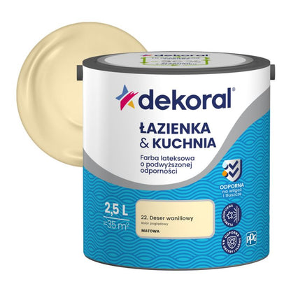 Dekoral farve til badeværelse og køkken i farven Vaniljedessert 2,5 l