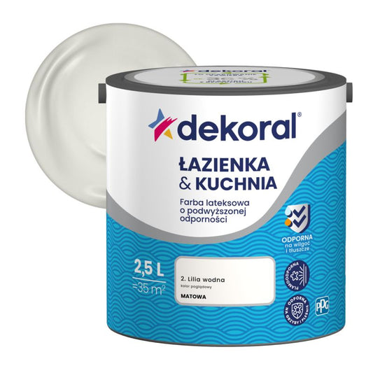 Dekoral farve til badeværelse og køkken i farven vandlilje 2,5 l