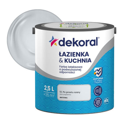 Dekoral badeværelse & køkken farve i grå, 2,5 l