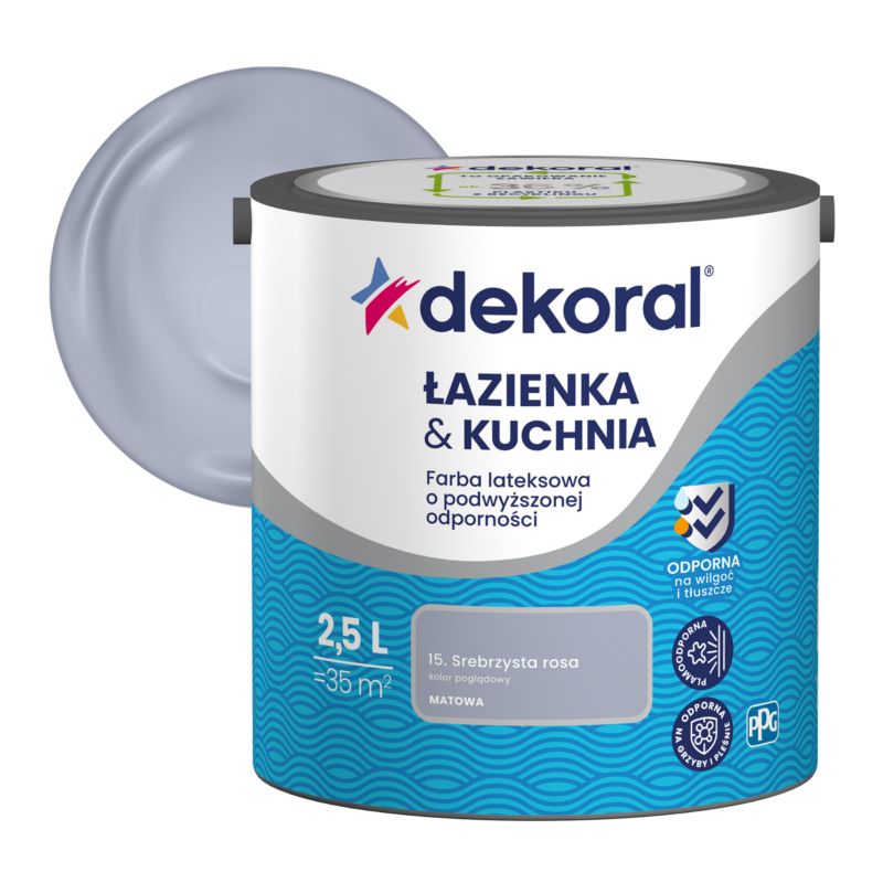 Dekoral farve til badeværelse og køkken i farven sølvrosa 2,5 l