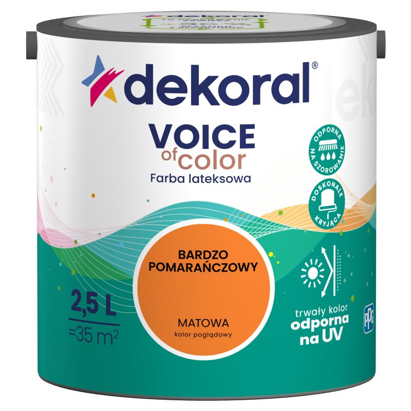 Dekoral Voice of Color farve meget orange 2,5 l