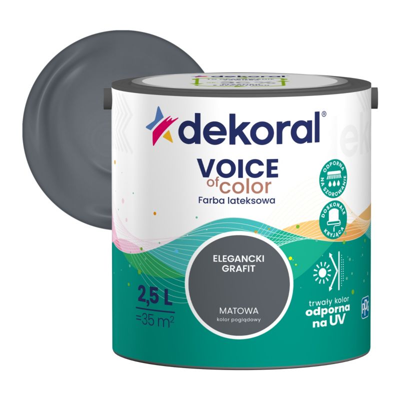Dekoral Voice of Color farve i elegant grafit, 2,5 l
