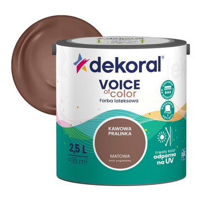 Dekoral Voice of Color farve i kaffebønnepraliné, 2,5 l