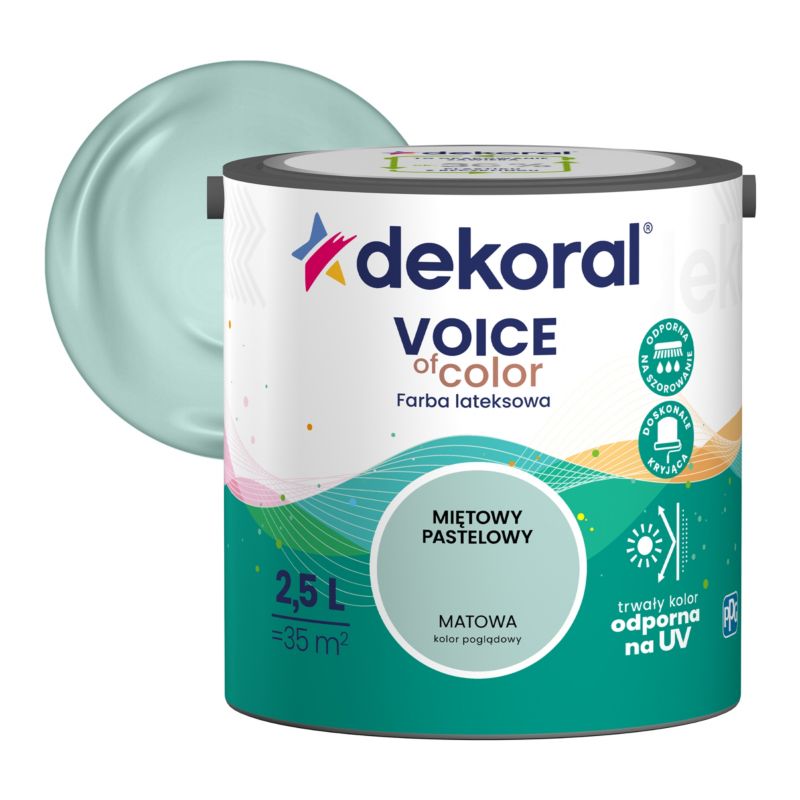 Dekoral Voice of Color farve i pastel-mynte, 2,5 l