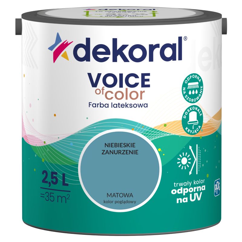 Dekoral Voice of Color farve i farven blå dykning 2,5 l