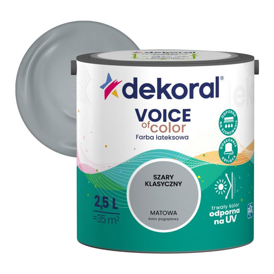 Dekoral Voice of Color farve i klassisk grå 2,5 l