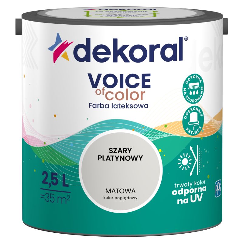 Dekoral Voice of Color farve i grå platin, 2,5 l