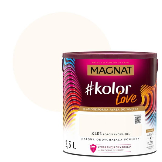 Magnat #kolorLove farve i porcelænshvid KL02 2,5 l