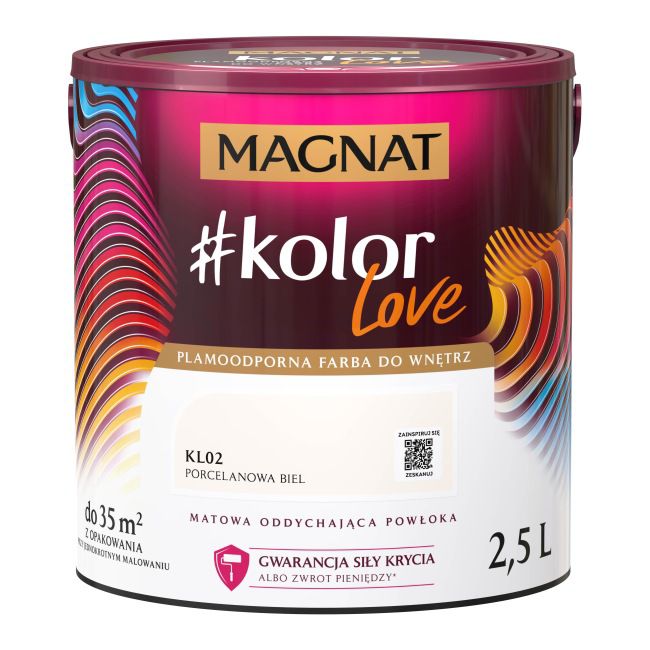 Magnat #kolorLove farve i porcelænshvid KL02 2,5 l