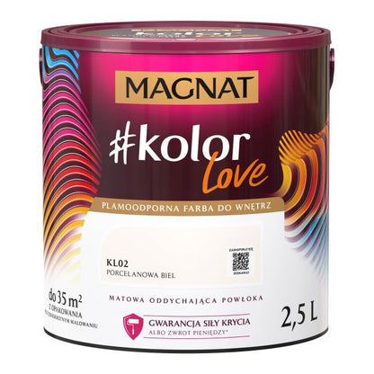 Magnat #kolorLove farve i porcelænshvid KL02 2,5 l