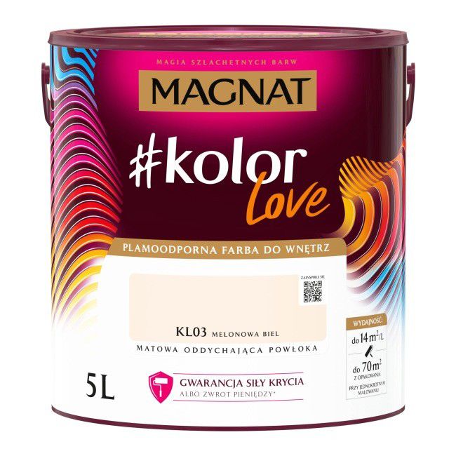 Plamemodstandsdygtig farve Magnat #kolorLove KL03 melonhvid 5 l