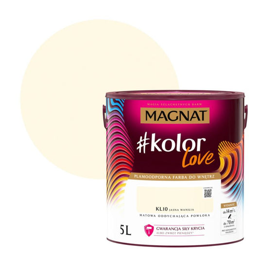 Plamemodstandsdygtig farve Magnat #kolorLove KL10 lys vanilje 5 l