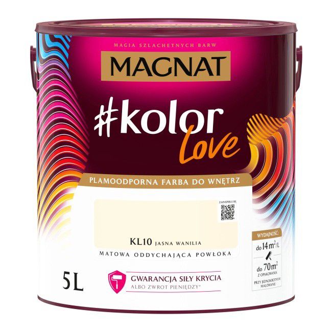 Plamemodstandsdygtig farve Magnat #kolorLove KL10 lys vanilje 5 l