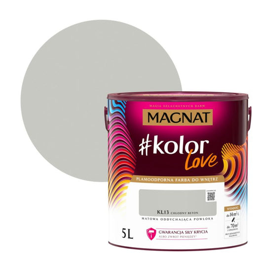Magnat #kolorLove farve i farven Kold Beton, pletresistent, 5 l