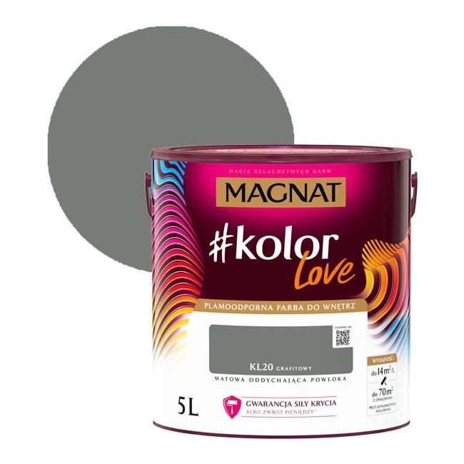 Plamemodstandsdygtig farve Magnat #kolorLove KL20 grafit 5 l