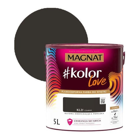 Plamemodstandsdygtig farve Magnat #kolorLove KL21 sort 5 l