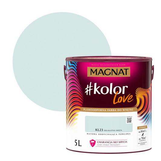 Plamemodstandsdygtig farve Magnat #kolorLove KL23 blid mynte 5 l