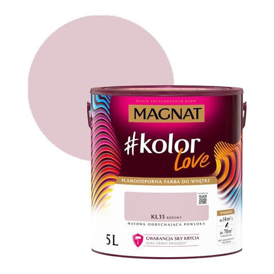 Plamemodstandsdygtig farve Magnat #kolorLove KL33 pink 5 l