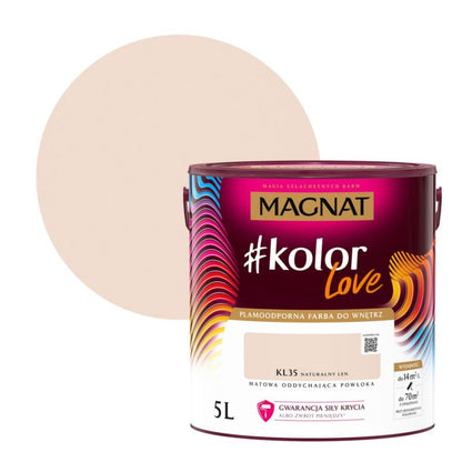 Plamemodstandsdygtig farve Magnat #kolorLove KL35 naturlig hør 5 l