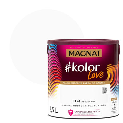 Magnat #kolorLove farve i frosthvid, pletresistent, 2,5 l