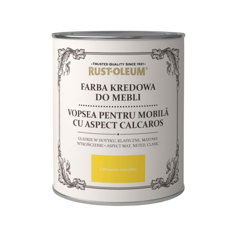 Rust-Oleum kredmaling til møbler i citrongele, 0,75 l