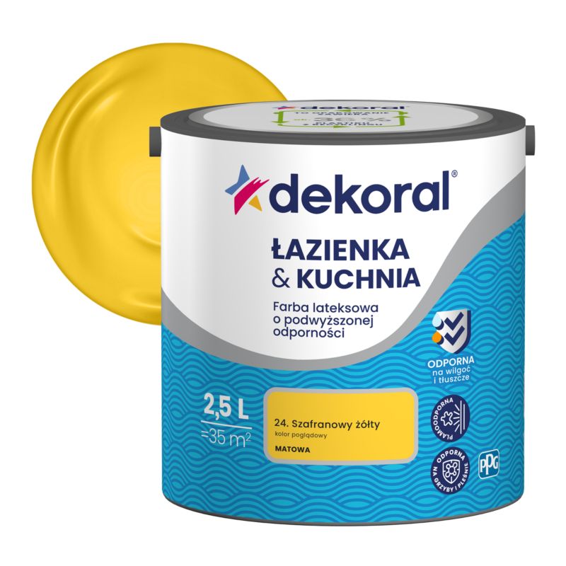 Dekoral latexmaling til badeværelse og køkken i safrangul 2,5 l