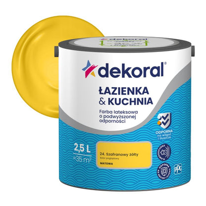 Dekoral latexmaling til badeværelse og køkken i safrangul 2,5 l