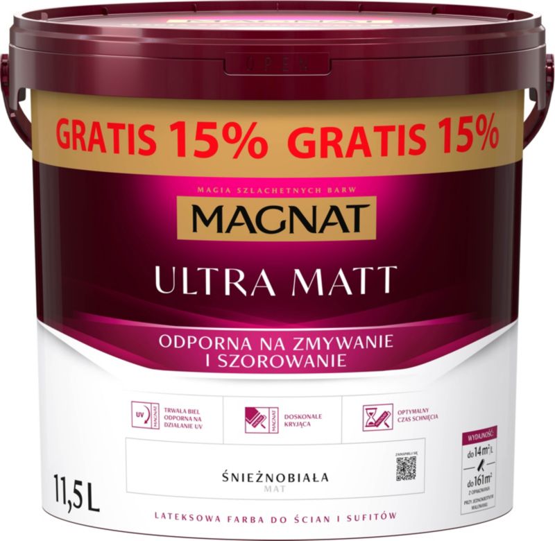 Magnat Ultra Matt latexmaling hvid 11,5 l