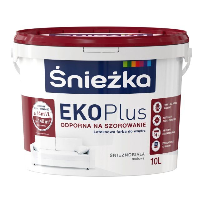 Latexmaling Śnieżka Eko Plus hvid 10 l