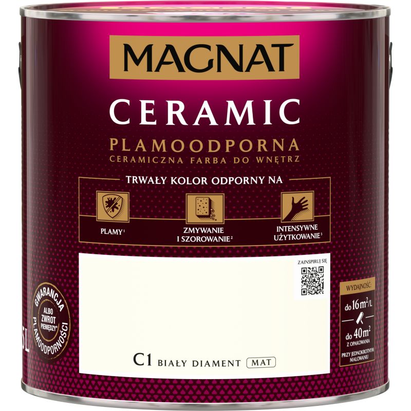 Magnat Ceramic C1 maling hvid diamant 2,5 l