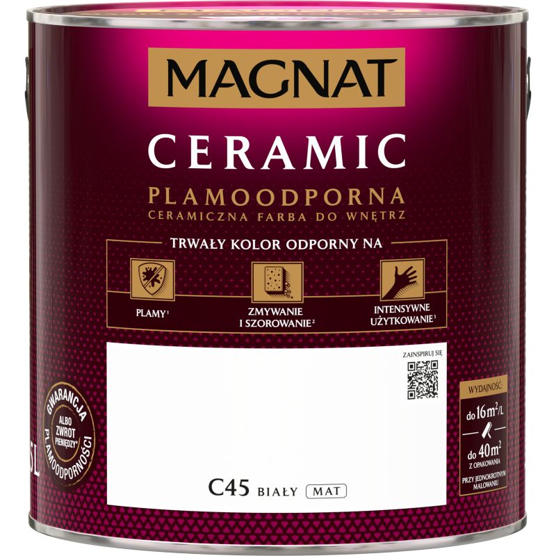 Magnat Ceramic C45 hvid maling 2,5 l