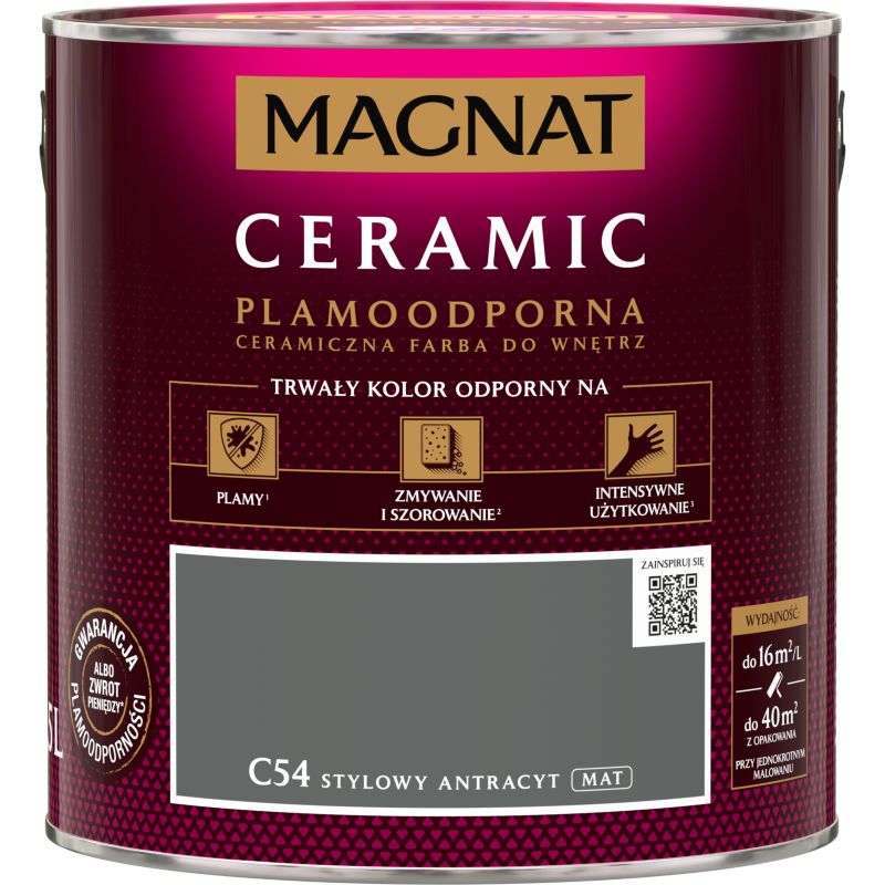 Magnat Ceramic C54 maling i stilfuld antracit 2,5 l