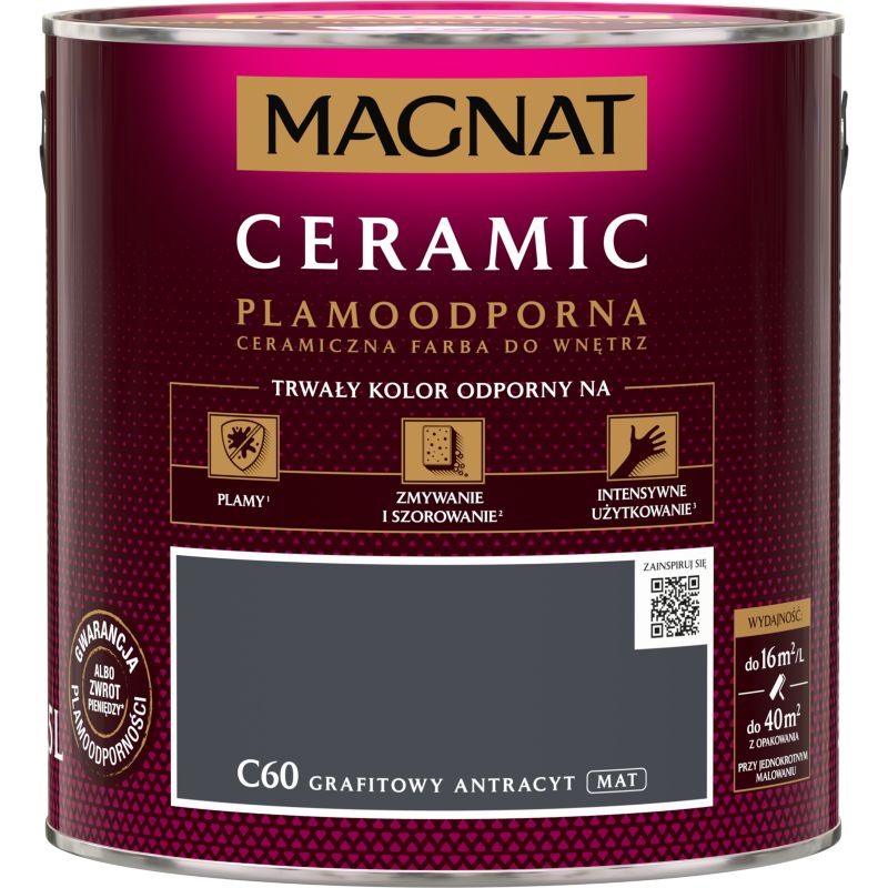 Magnat Ceramic C60 maling i grafit-antracit, 2,5 l