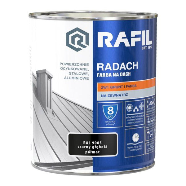 Tagmaling Rafil Radach dyb sort RAL9005 0,75 l