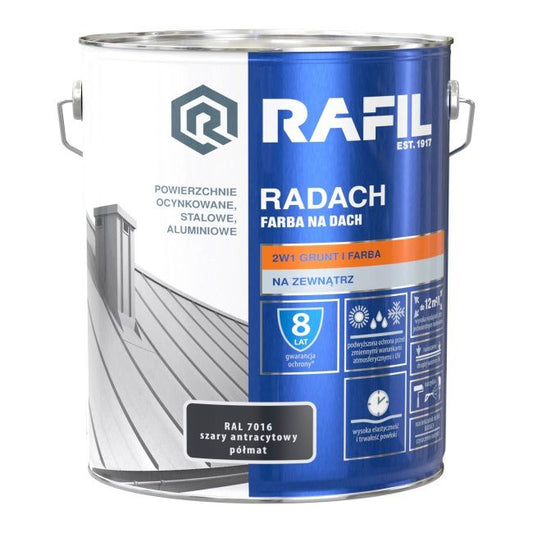 Tagmaling Rafil Radach grå antracit RAL7016 10 l