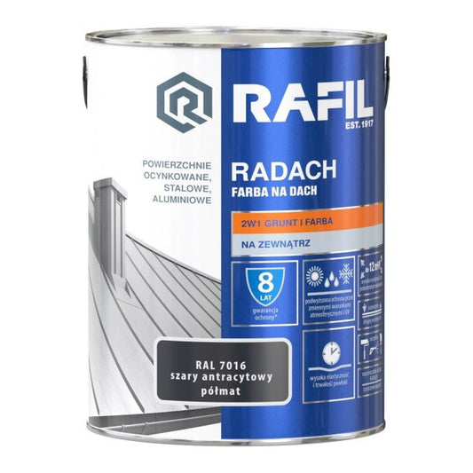 Tagmaling Rafil Radach grå antracit RAL7016 5 l