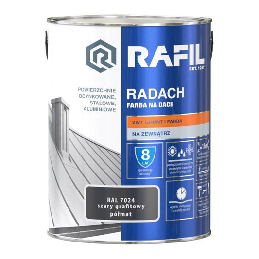 Tagmaling Rafil Radach grå grafit RAL7024 5 l