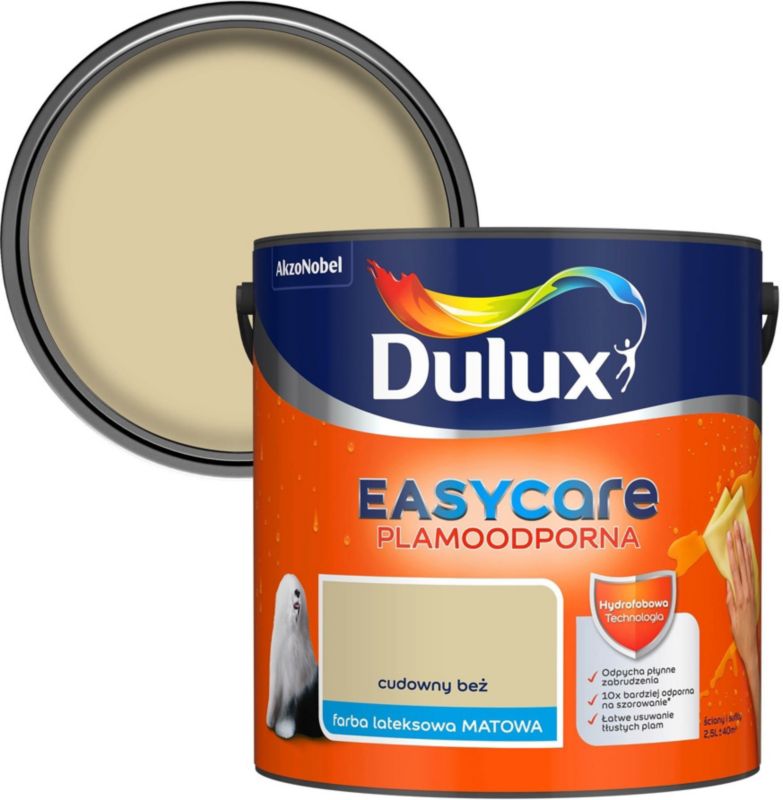 Dulux EasyCare pletresistent maling i farven vidunderlig beige 2,5 l