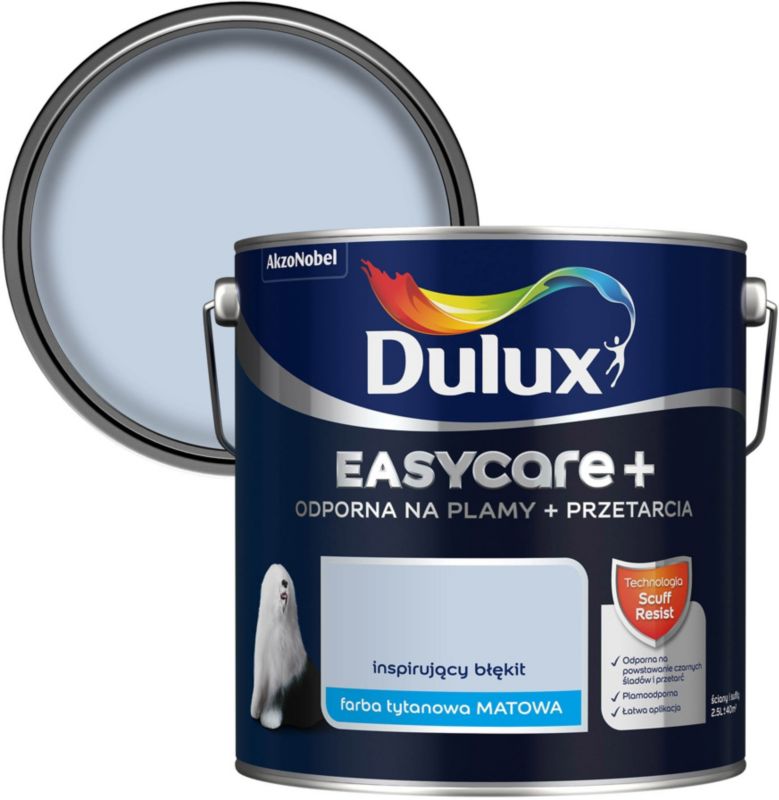 Dulux EasyCare+ pletresistent maling inspirerende blå 2,5 l
