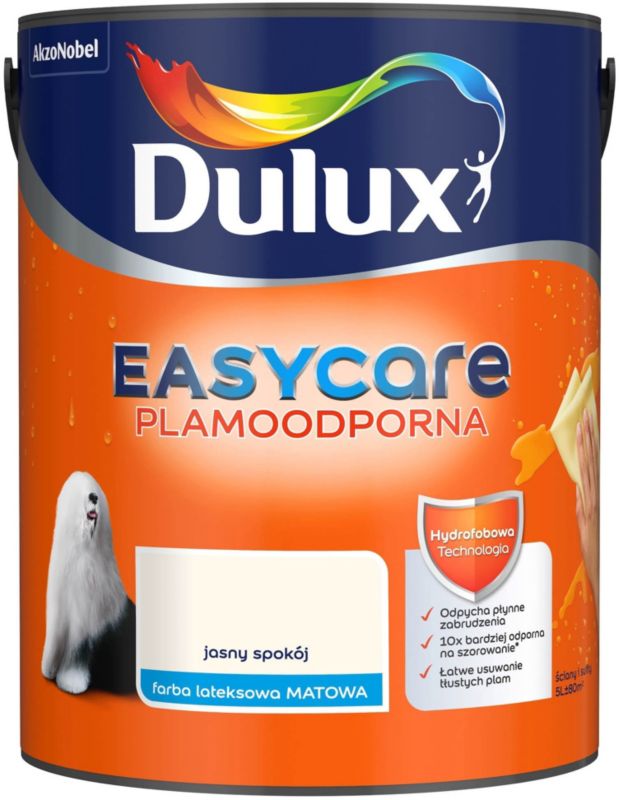 Dulux EasyCare pletresistent maling i farven Lys Ro 5 l