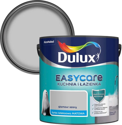 Dulux EasyCare plamemodstandsdygtig maling til køkken og badeværelse glamour grå 2,5 l