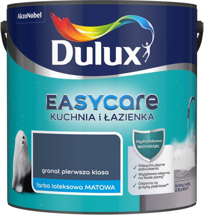 Dulux EasyCare køkken- og badeværelsesmaleri, pletresistent, granat, første klasse, 2,5 l