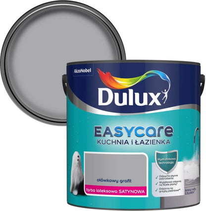 Dulux EasyCare køkken- og badeværelsesmaleri i blyantsgrafit, 2,5 l