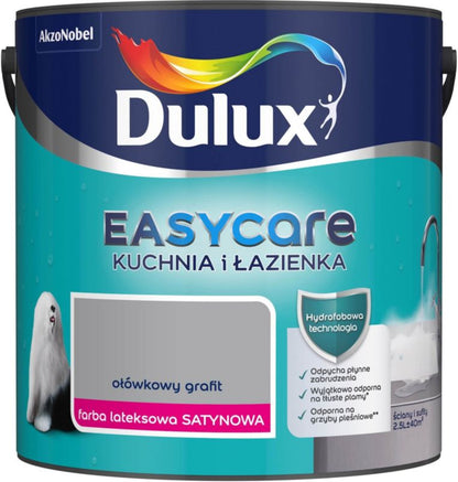 Dulux EasyCare køkken- og badeværelsesmaleri i blyantsgrafit, 2,5 l