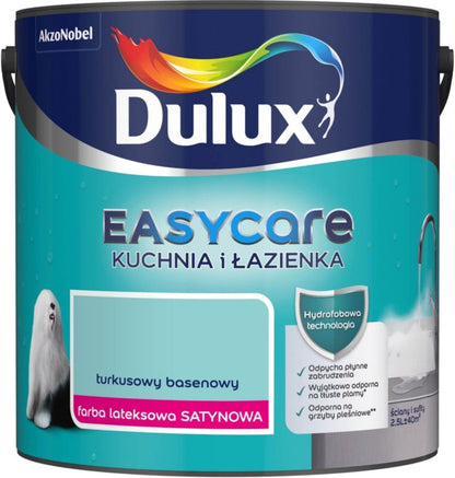 Dulux EasyCare køkken- og badeværelsesmaling i turkis poolfarve, 2,5 l