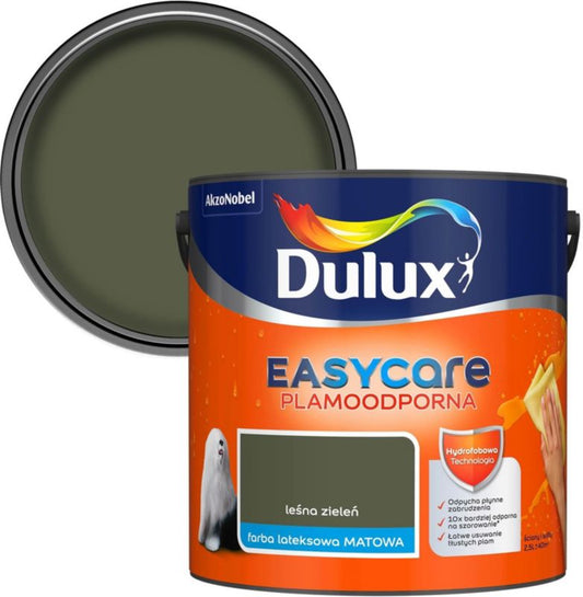 Dulux EasyCare pletafvisende maling i skovgrøn, 2,5 l