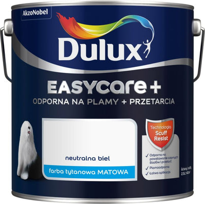 Dulux EasyCare+ pletresistent maling neutral hvid 2,5 l