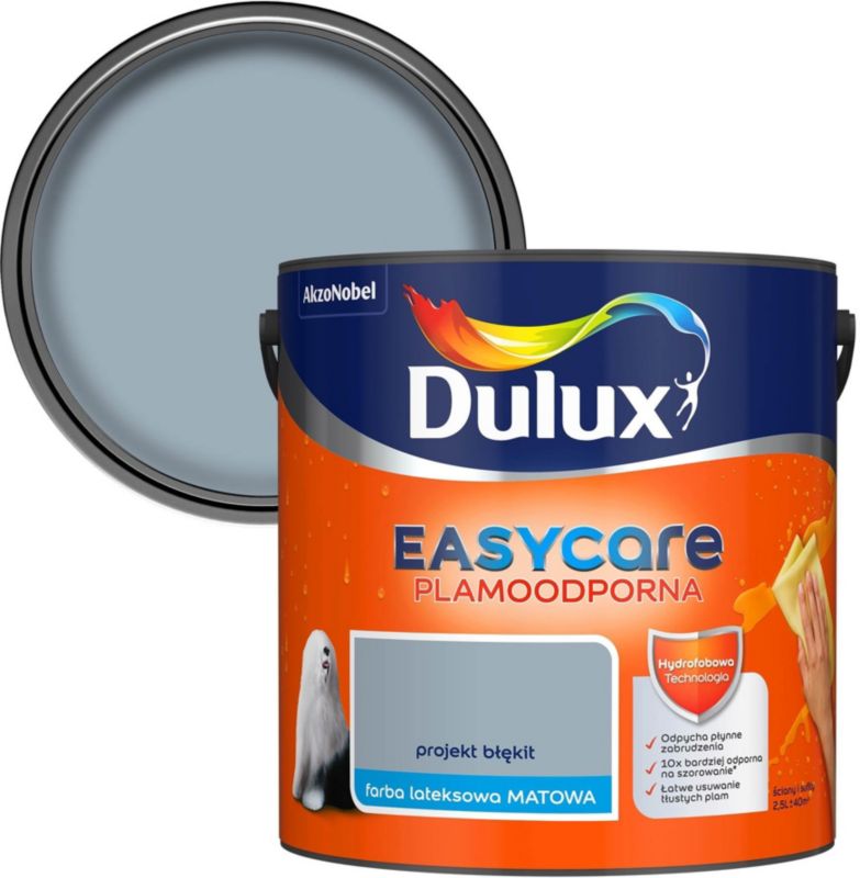 Dulux EasyCare pletafvisende maling i farven Projekt Blå 2,5 l