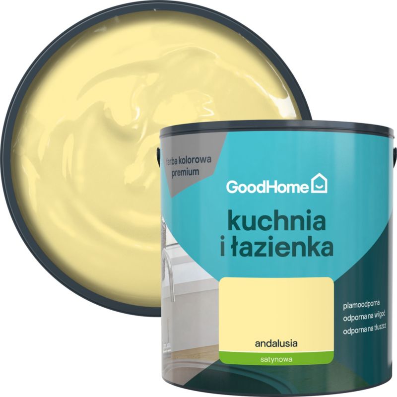 GoodHome Andalusia pletresistent maling til køkken og badeværelse 2,5 l